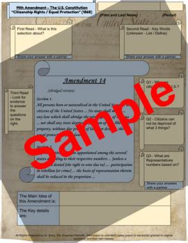 (DISTANCE LEARNING) - 14th Amendment - "Citizenship Rights-Equal ...