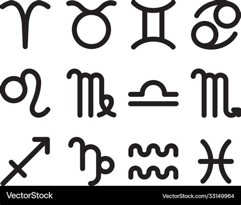 Zodiac Signs Royalty Free Vector Image Vectorstock