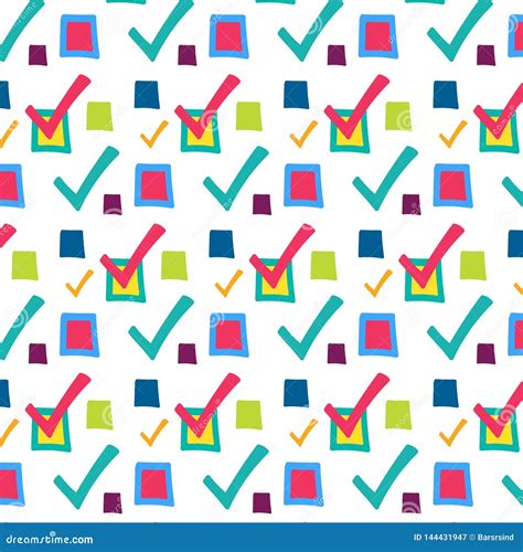 Checkmark Checkbox Vector Seamless Pattern Stock Illustration