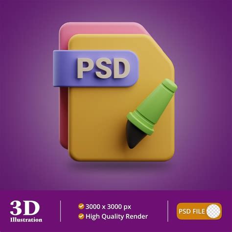 Ilustração de arquivo de designer gráfico 3d PSD Premium