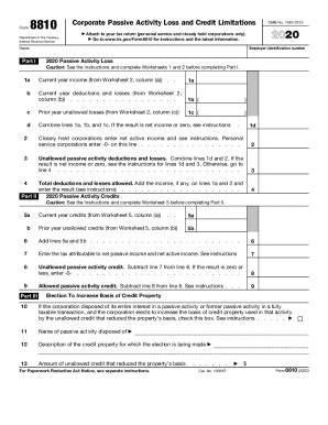 Fillable Online Form Corporate Passive Activity Loss And