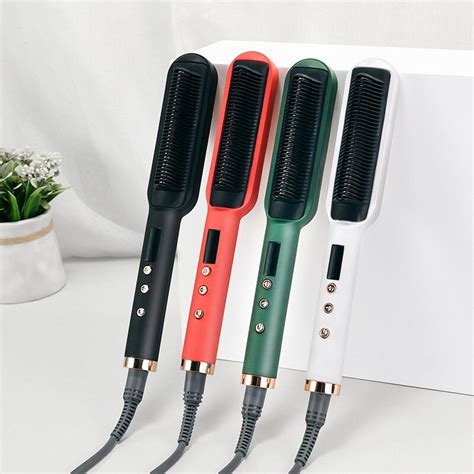 Straightening Heating Combs Men Beard Hair Straightener Ceramic Curler Professional Heated Comb