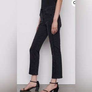 Frame Denim Jeans Frame Le High Straight In Billups Black Angled