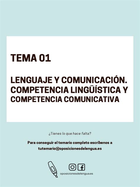 Tema 1 Oposiciones De Lengua Lenguaje Y Comunicacion Pdf Comunicación Lingüística