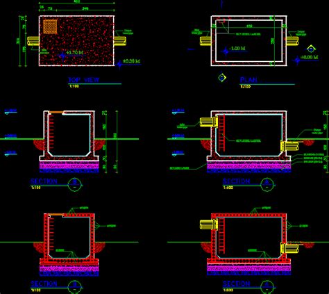 Water Tank In Concrete Dwg Detail For Autocad Designs Cad