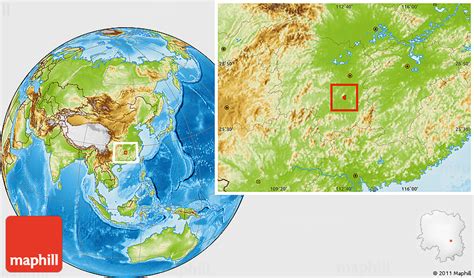 Physical Location Map of Hengyang Shi