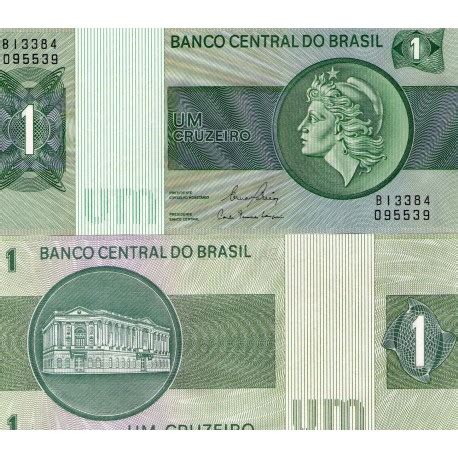 BRASIL 1 CRUZEIRO 1975 DAMA Y PALACIO Firma AB Pick 191 BILLETE SC