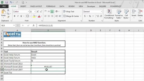 How To Use Mid Function In Excel Youtube