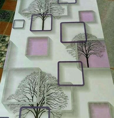 Wallpaper Sticker Dinding Pohon Kotak D Ungu Cm Motif Wallpaper