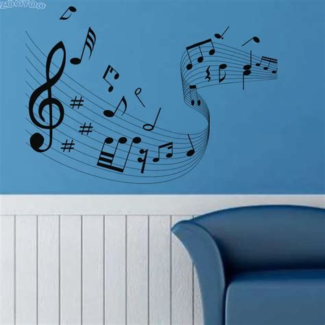 ZOOYOO Music Notes Wall Stickers Musical Wave Home Decor Music Wall ...