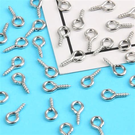 200pcslot Tiny Mini Eye Pins Eyepins Hooks Eyelets Screw Threaded