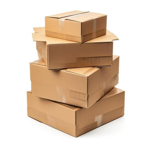 Premium Photo Stack Of Cardboard Boxes Isolated On White Background