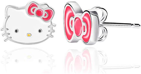 Hello Kitty Mismatched Earrings Sterling Silver Stud