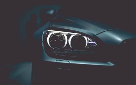 Vehicle Headlight Bmw Headlights Dark Closeup Hd Wallpaper