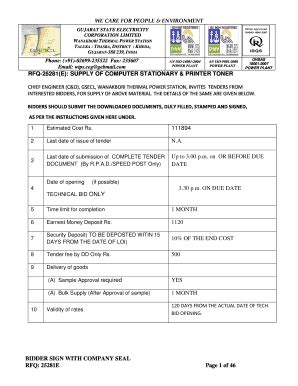 Gsecl Wanakbori Fill Online Printable Fillable Blank PdfFiller