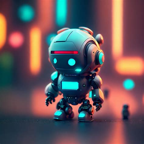 Premium Ai Image A Sci Fi Cute Robot Illustration