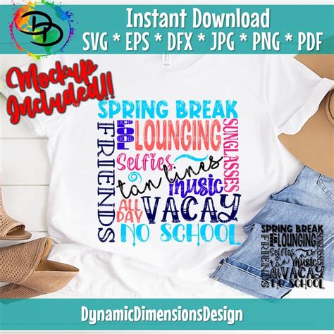 Spring Break Vibes Svg Spring Break Svg Vacation Svg Spring Etsy