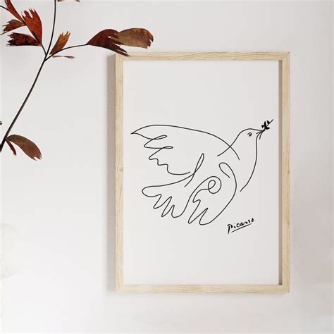 Picasso Dove Of Peace Print Picasso Dove Wall Art Picasso Dove Poster