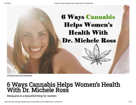 6 Ways Cannabis Helps With Womens Health With Dr Michele Ross Ppt