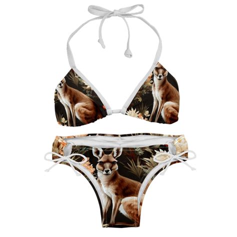 Kangaroo Detachable Sponge Adjustable Strap Bikini Set 2 Pack Swimwear