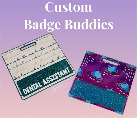 Customized Badge Buddy Horizontal And Vertical Etsy