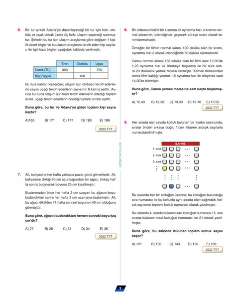 9 Sınıf Matematik KÖsb Oran Orantı Ve Problemler Ünitesi Çıkmış Ösym