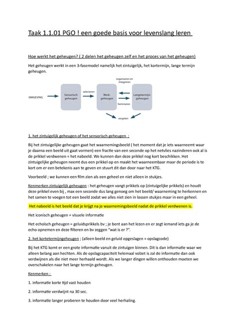 Taak 1 OG Humane Taak 1 1 PGO Een Goede Basis Voor Levenslang