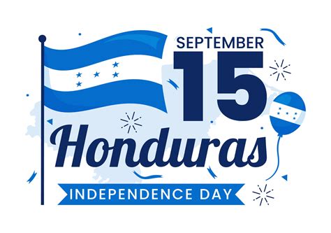 Happy Honduras Independence Day Vector Illustration On September