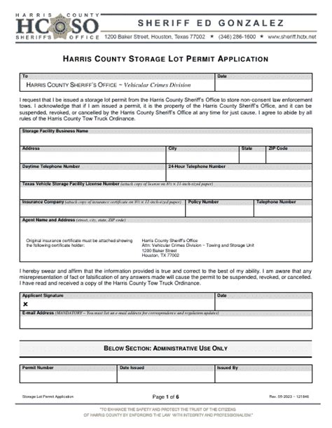 Harris County Texas Storage Lot Permit Application Download Fillable Pdf 2021 — 2024