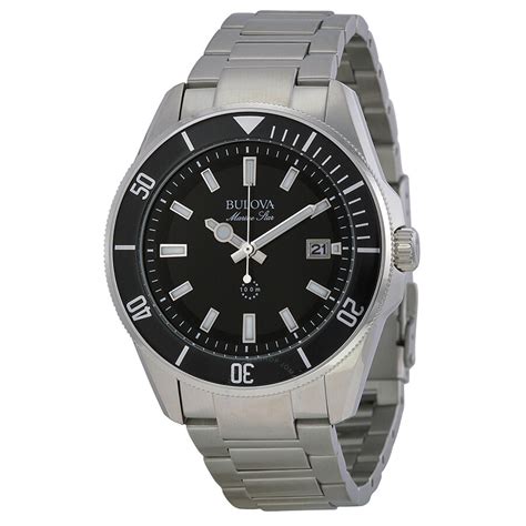 Bulova Marine Star Black Dial Stainless Steel Men S Watch B