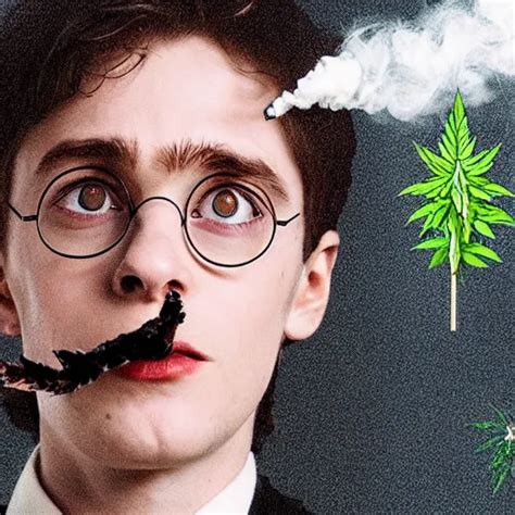 Harry Potter Smoking Weed Surrounded By Weed Plants Stable