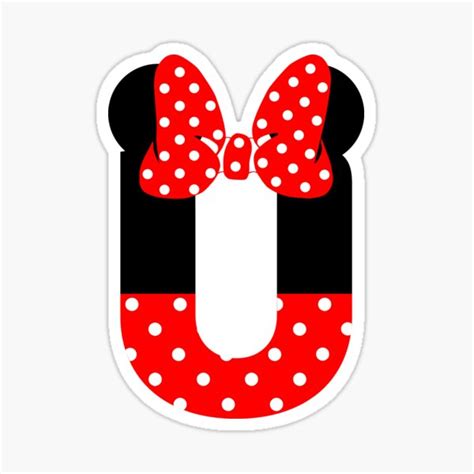 Minnie Monogram U Sticker For Sale By Owlies Barn Redbubble