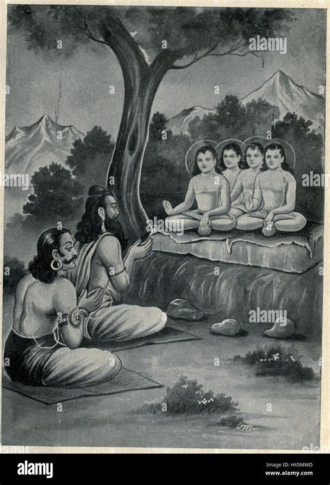 Sanaka And Other Sages Preaching To Shukracharya And Vrutrasura Stock