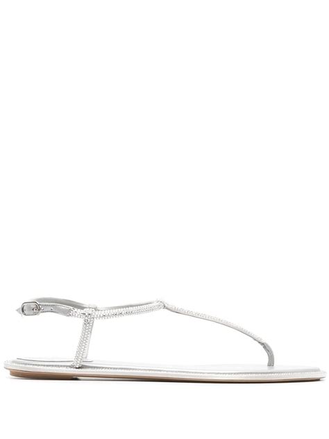 René Caovilla Crystal Embellished Sandals Farfetch