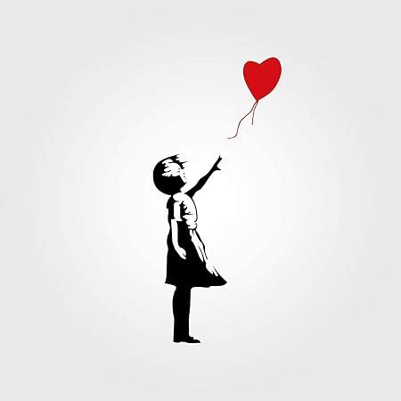 Wondrous Wall Art Adesivo Da Parete Bansky Bambina Con Palloncino A