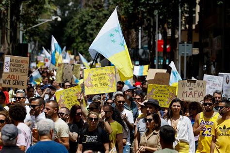 Thousands Take To Streets In Tenerife To Protest Against Mass Tourism