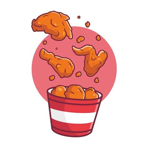 Premium Vector Fried Chicken With Stripe Bucket