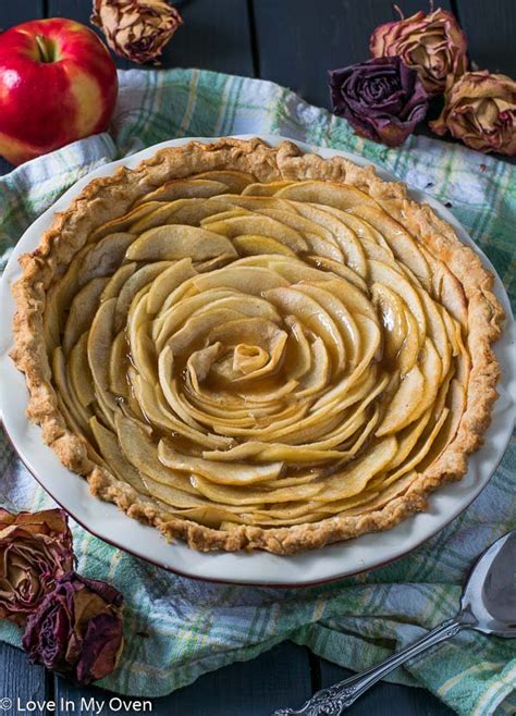 Salted Caramel Apple Rose Pie Love In My Oven