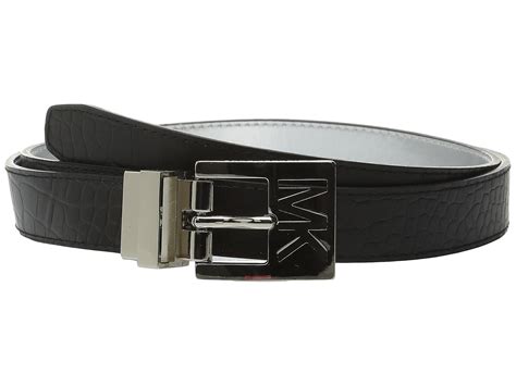 MICHAEL Michael Kors 25mm Reversible Belt with MK Cutout Buckle ...