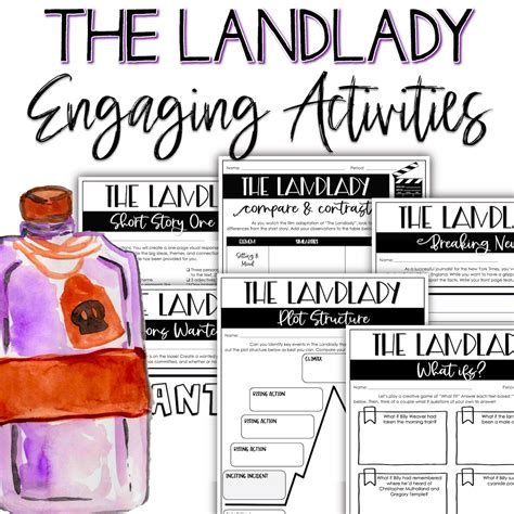 The Landlady Short Story Characters Clipart