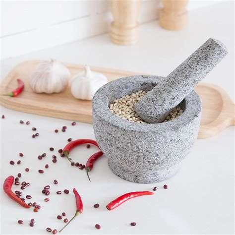 China Granite Mortar And Pestle Set Unpolished Granite Molcajete