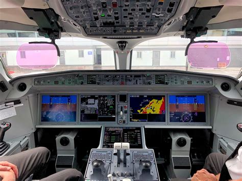 Airbus A220 Cockpit Landing