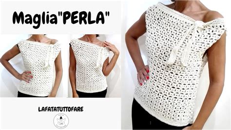 TUTORIAL Maglia Perla Maglia In Cotone Lafatatuttofare YouTube