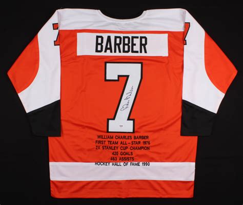 Bill Barber Signed Career Highlight Stat Jersey (PSA COA) | Pristine Auction