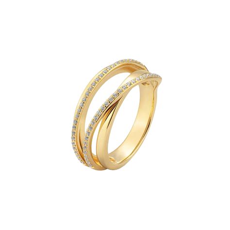 14k Yellow Gold Crossover Diamond Ring Josephs Jewelers