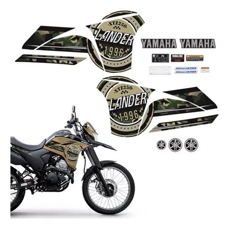 Kit Adesivos Para Yamaha Lander Xtz Moto Bege