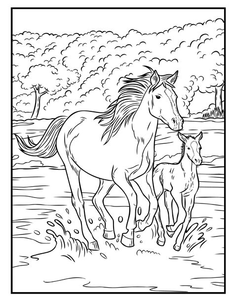 Wild Horses Colouring Book Pentastica