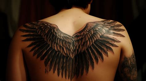 Winged Wings Back Of A Woman Wearing An Arm Tattoo That Has Wing On Her ...