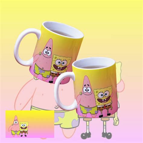 Caneca Bob Esponja E Patrick Ml Porcelana Elo