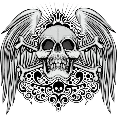 Signo gótico con camisetas de diseño vintage grunge calavera Vector